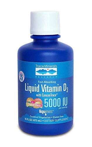 Trace Minerals Research Liquid Vitamin D3 with Ionic Trace Minerals Tropical Cherry -- 5000 IU - 16 fl oz