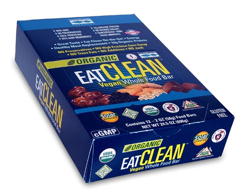 Trace Minerals Research Organic EatClean Vegan Whole Food Bar Chocolate Chip -- 12 Bars