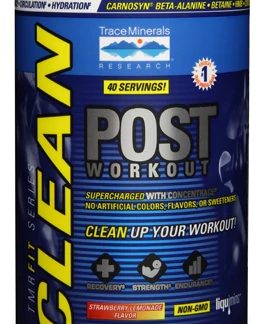 Trace Minerals Research TMRFIT Series CLEAN POST Workout Dietary Supplement Strawberry Lemonade -- 16.2 oz