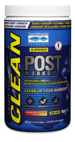 Trace Minerals Research TMRFIT Series CLEAN POST Workout Dietary Supplement Strawberry Lemonade -- 16.2 oz