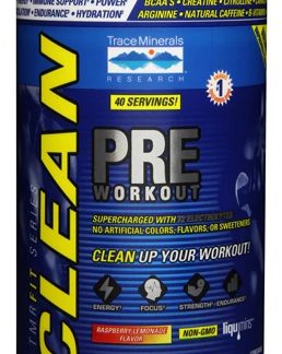 Trace Minerals Research TMRFIT Series CLEAN PRE Workout Dietary Supplement Raspberry Lemonade -- 18.1 oz