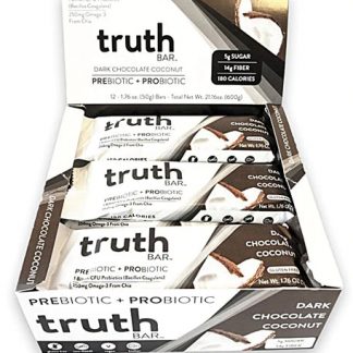 Truth Bar Prebiotic + Probiotic Nutrition Snack Bars Dark Chocolate Coconut -- 12 Bars