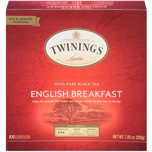 Twinings 100% Pure Black Tea English Breakfast -- 100 Tea Bags