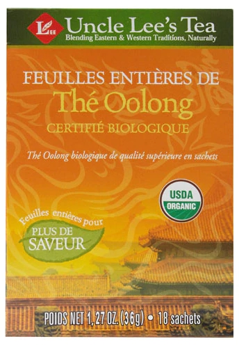 Uncle Lee's Tea Organic Oolong Whole Leaf -- 18 Tea Bags