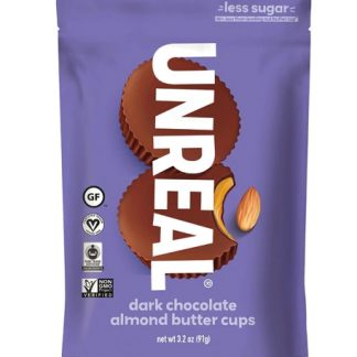 Unreal Almond Butter Cups Candy Vegan Gluten Free Dark Chocolate -- 3.2 oz