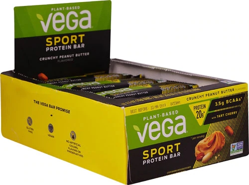 Vega Sport Protein Bar Crunchy Peanut Butter -- 12 Bars