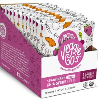 Veggie-Go's Organic Fruit and Veggie Bites Gluten Free Strawberry Chia Seeds Beets -- 12 Packs