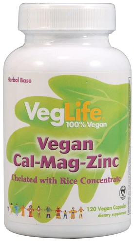 VegLife Vegan Cal Mag Zinc -- 120 Vegan Capsules