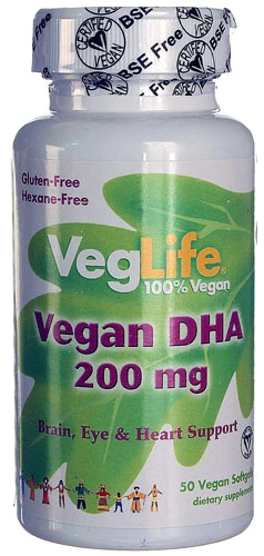 VegLife Vegan DHA -- 200 mg - 50 Vegan Softgels
