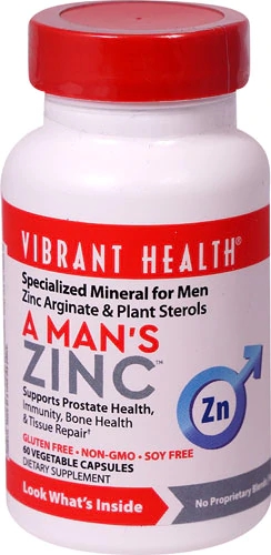 Vibrant Health A Man's Zinc -- 60 Vegetable Capsules