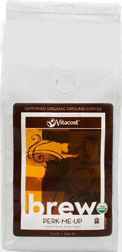Vitacost Brew Perk-Me-Up 100% Arabica Certified Organic Ground Coffee -- 12 oz (340 g)