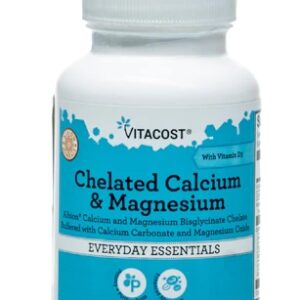 Vitacost Chelated Calcium & Magnesium - Albion® Calcium and Magnesium Bisglycinate Chelate Buffered -- 60 Capsules