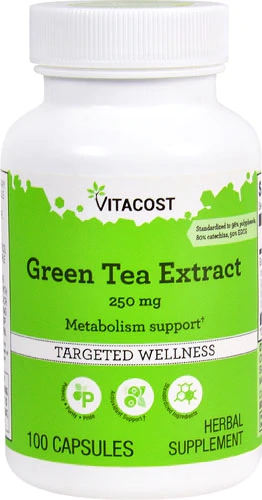 Vitacost Green Tea Extract - Standardized -- 250 mg - 100 Capsules
