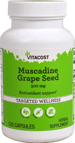 Vitacost Muscadine Grape Seed -- 500 mg - 120 Capsules