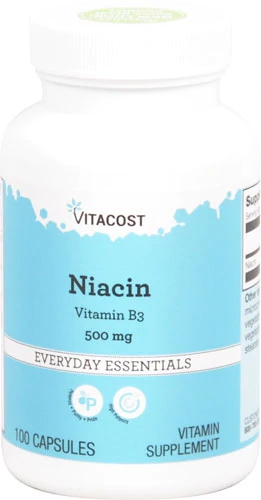 Vitacost Niacin (Vitamin B3) -- 500 mg - 100 Capsules