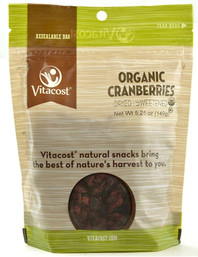 Vitacost Organic Cranberries Sweetened -- 5.25 oz (149 g)
