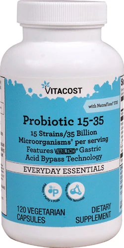 Vitacost Probiotic 15-35 15 Strains - 35 billion CFU† per serving -- 120 Vegetarian Capsules