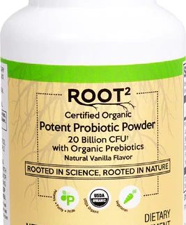 Vitacost ROOT2 Certified Organic Potent Probiotic Powder with Organic Prebiotics Natural Vanilla -- 20 billion CFU - 2 oz (57 g)