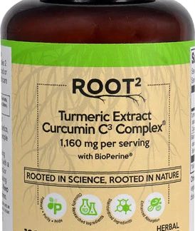 Vitacost ROOT2 Turmeric Extract Curcumin C3 Complex® with Bioperine® -- 1160 mg per serving - 120 Capsules