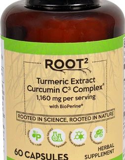 Vitacost ROOT2 Turmeric Extract Curcumin C3 Complex® with Bioperine® -- 1160 mg per serving - 60 Capsules