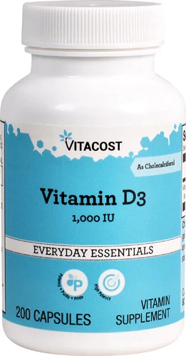 Vitacost Vitamin D3 (as Cholecalciferol) -- 1000 IU - 200 Capsules