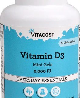 Vitacost Vitamin D3 (as Cholecalciferol) -- 2000 IU - 365 Softgels - Mini Gels