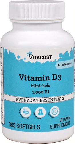 Vitacost Vitamin D3 Mini Gels -- 1000 IU - 365 Softgels