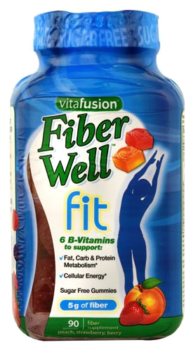 Vitafusion Fiber Well Fit Peach Strawberry Berry -- 90 Gummies
