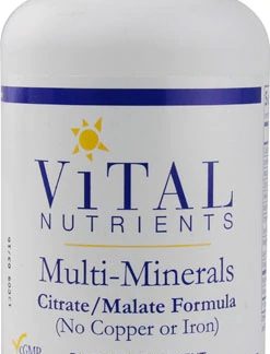 Vital Nutrients Multi-Minerals Citrate-Malate Formula (No Copper or Iron) -- 120 Capsules