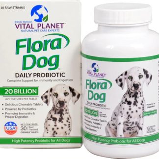 Vital Planet Flora Dog Daily Probiotic Beef -- 20 billion - 30 Chewable Tablets