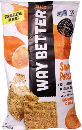 Way Better Snacks Gluten Free Non-GMO Tortilla Chips Way Bigger Bag Sweet Potato -- 11 oz