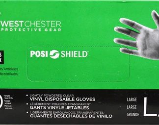 Westchester Posi-Shield® Large Clear Vinyl Gloves -- 100 Gloves