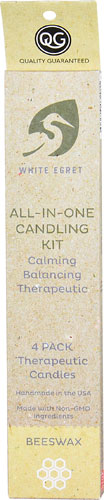 White Egret Personal Care All In One Candling Kit Beeswax -- 4 Candles