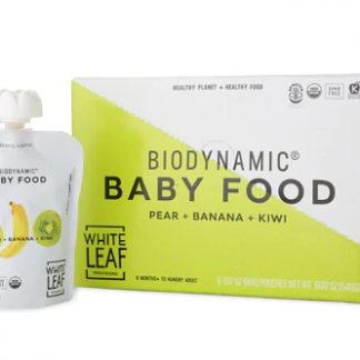 White Leaf Biodynamic Organic Baby Food Pear Banana & Kiwi -- 6 Pouches