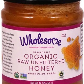 Wholesome Spreadable Organic Raw Unfiltered Honey -- 16 oz