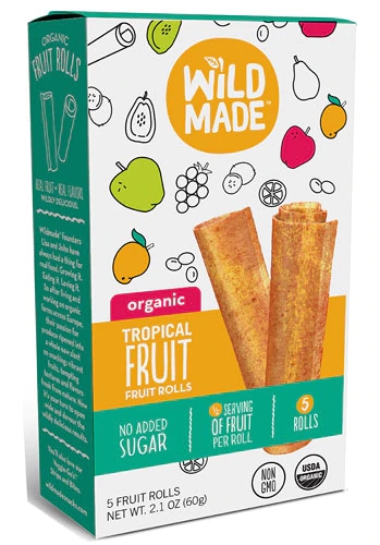 Wild Made Organic Fruit Rolls Gluten Free Tropical Fruit -- 5 Rolls