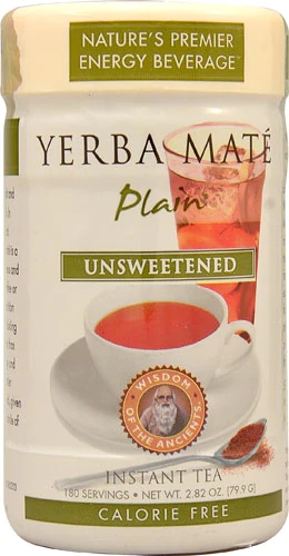 Wisdom Natural Yerba Mate Instant Tea Unsweetened -- 2.82 oz