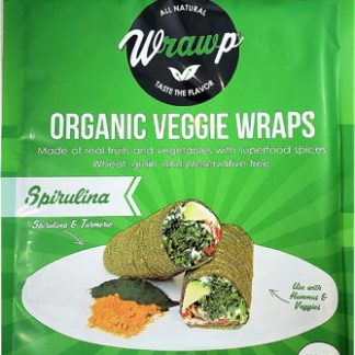 WrawP Organic Veggie Wraps Gluten-Free Paleo Spirulina -- 6 Wraps