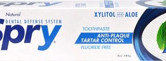 Xlear Spry Anti-Plaque Tartar Control Toothpaste Fluoride Free Peppermint -- 5 oz