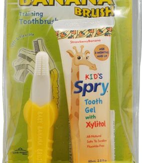 Xlear Spry Kid's Baby Banana Brush Kit Strawberry Banana -- 1 Toothbrush