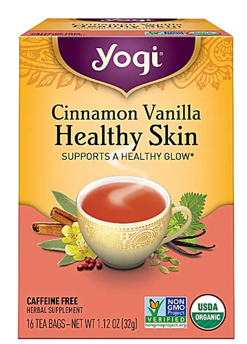Yogi Healthy Skin Herbal Tea Caffeine Free Cinnamon Vanilla -- 16 Tea Bags