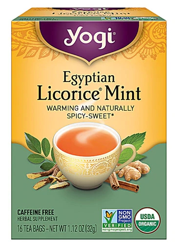 Yogi Herbal Tea Caffeine Free Egyptian Licorice Mint -- 16 Tea Bags