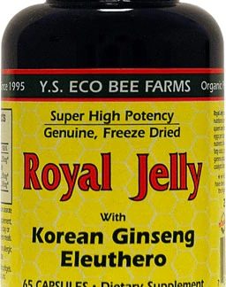 YS Eco Bee Farms Royal Jelly with Korean Ginseng and Eleuthero -- 65 Capsules