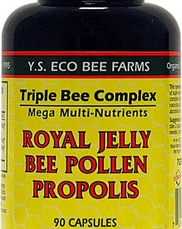 YS Eco Bee Farms Triple Bee Complex Royal Jelly Bee Pollen Propolis -- 90 Capsules