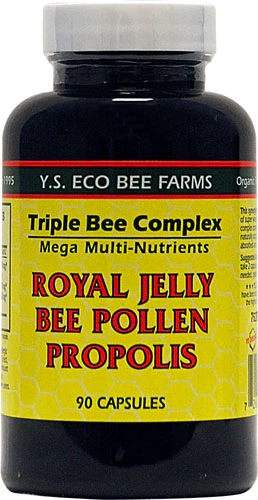 YS Eco Bee Farms Triple Bee Complex Royal Jelly Bee Pollen Propolis -- 90 Capsules