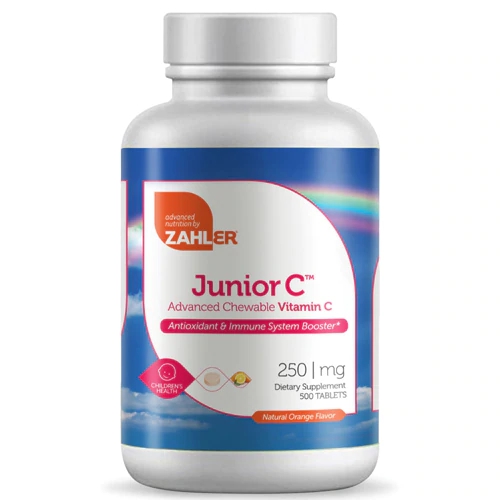 Zahler Junior C™ Advanced Chewable Vitamin C Natural Orange -- 250 mg - 500 Tablets