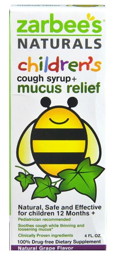 Zarbee's Children's Cough Syrup plus Mucus Relief Natural Grape -- 4 fl oz