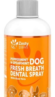 Zesty Paw Fresh Breath Dog Dental Spray with Aloe Vera Peppermint and Spearmint -- 4 fl oz