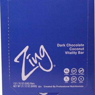 Zing Bars Vitality Bar Dark Chocolate Coconut -- 12 Bars