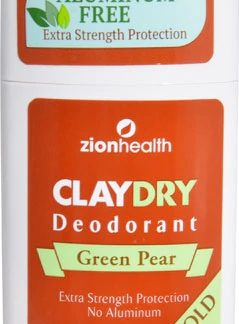 Zion Health Claydry Aluminum Free Deodorant Green Pear Bold -- 2.5 oz